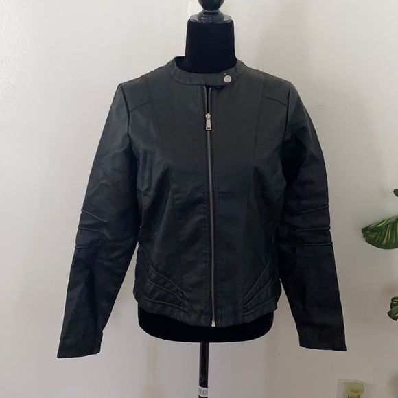 J2 Faux Leather Jacket Black EUC - Picture 1 of 3